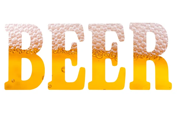 Testo ad alta risoluzione con parola birra — Foto Stock