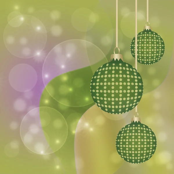 Pendurado Verde e Ouro Baubles Natal — Fotografia de Stock