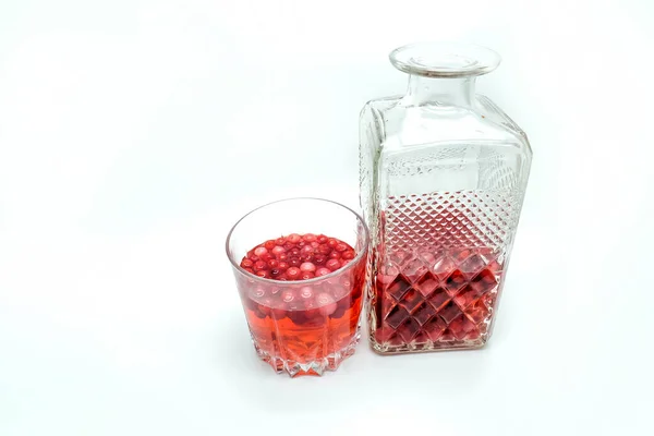 Berry Alkoholische Getränke Konzept Hausgemachte Rote Tinktur Mit Roten Beeren — Stockfoto