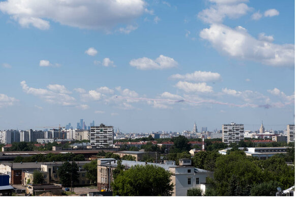 View from the window of the 8th floor. Sokolinaya Gora district Moscow, Russia.