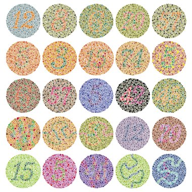 Extended Ishihara color blindness test clipart