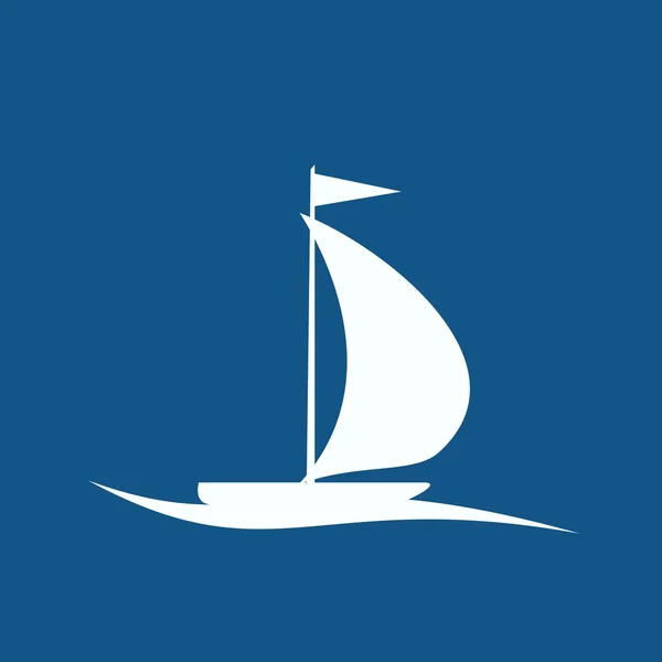 Nave, Yacht Icona — Vettoriale Stock