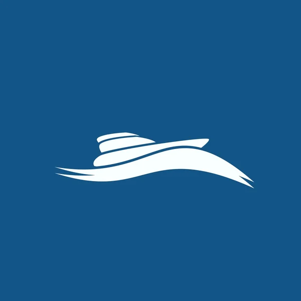 Nave, Yacht Icona — Vettoriale Stock