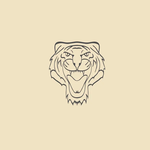 Tygří hlavy ikona — Stockový vektor