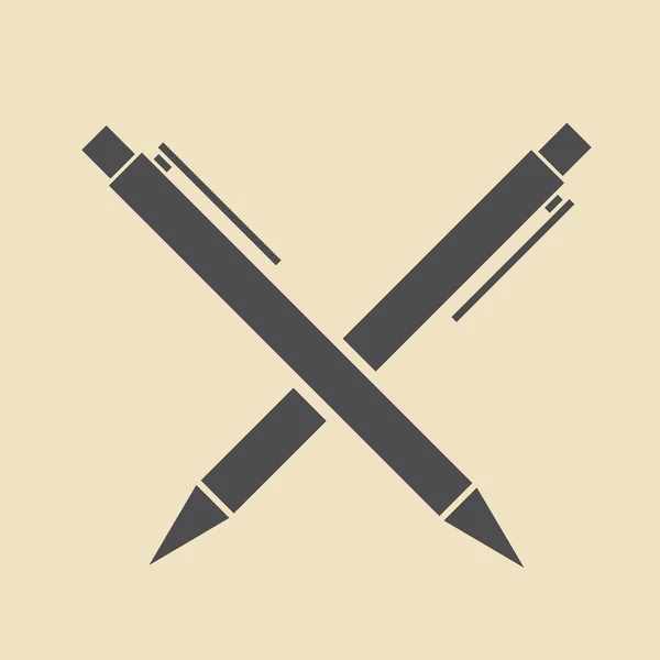 Bolígrafos cruzados icono — Archivo Imágenes Vectoriales