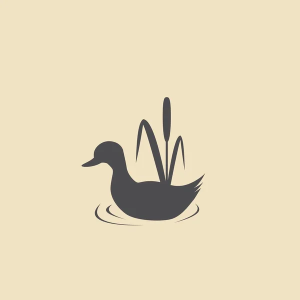 Icono de pájaro pato — Vector de stock