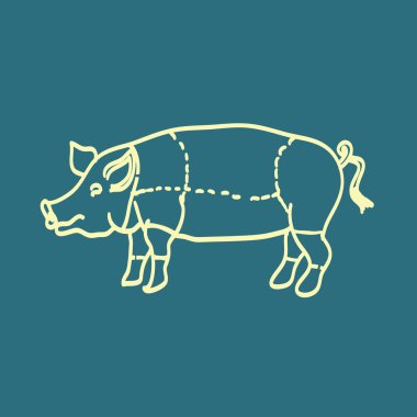 domuz eti kasap dükkanı işareti