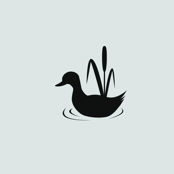 Icono de pájaro pato — Vector de stock