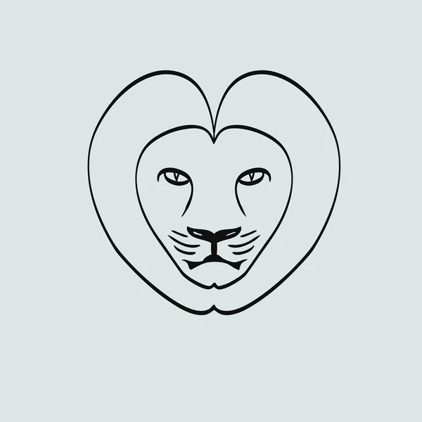 Icône tête de lion — Image vectorielle