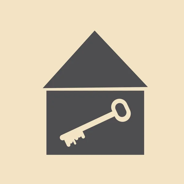 Huis, huis met sleutel-pictogram — Stockvector