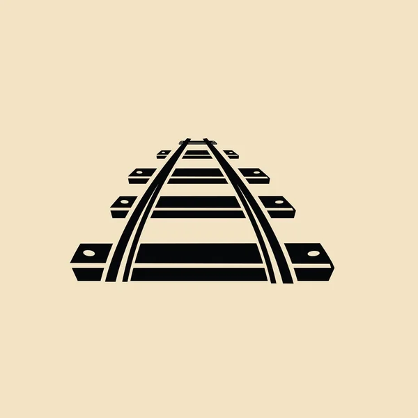 Chemin de fer, icône ferroviaire — Image vectorielle