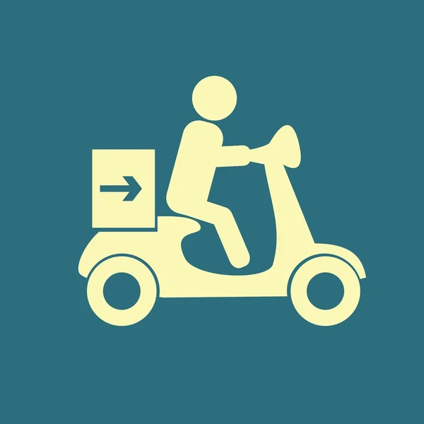 Entrega moped ícone — Vetor de Stock