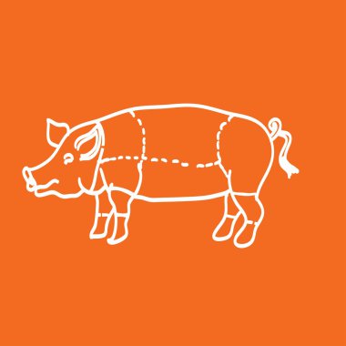 domuz eti kasap dükkanı işareti