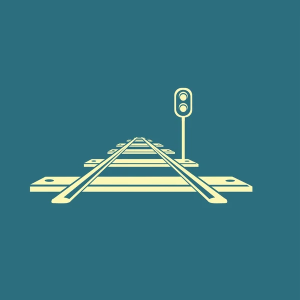 Chemin de fer, icône ferroviaire — Image vectorielle