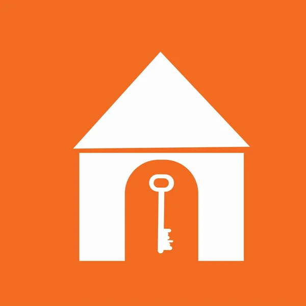 Dom z ikoną klucza — Wektor stockowy