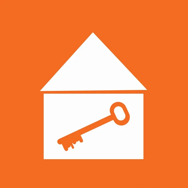 Huis, huis met sleutel-pictogram — Stockvector