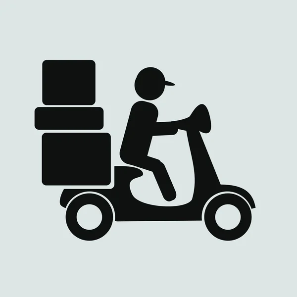 Entrega icono ciclomotor — Vector de stock