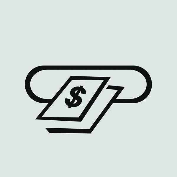Dinero en icono de cajero automático — Vector de stock