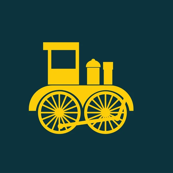 Régi vonat mozdony ikon — Stock Vector