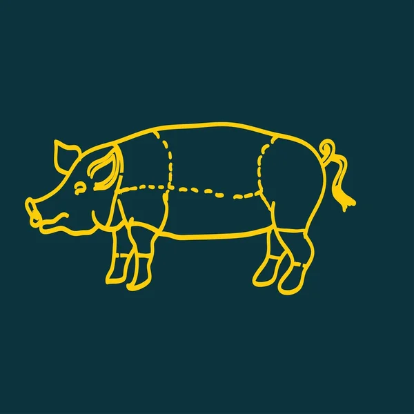 Sinal de talho de porco —  Vetores de Stock