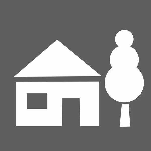 Maison et icône d'arbre — Image vectorielle