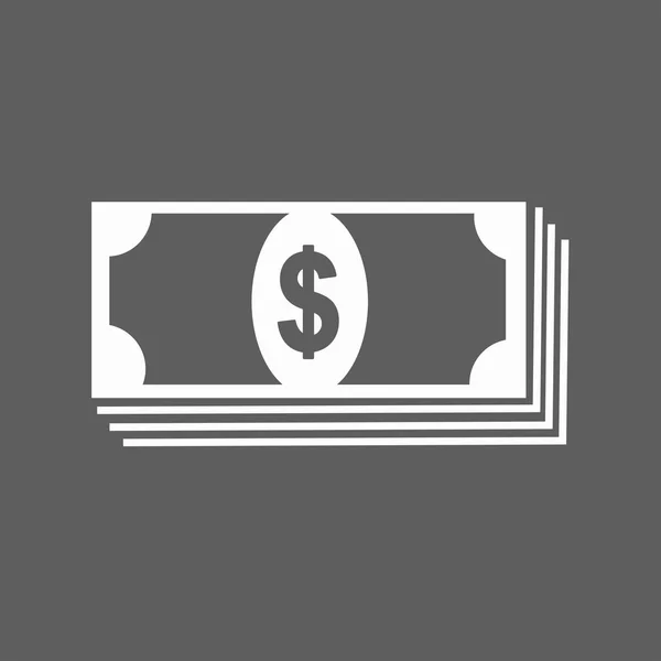 Geld, bankbiljetten pictogram — Stockvector