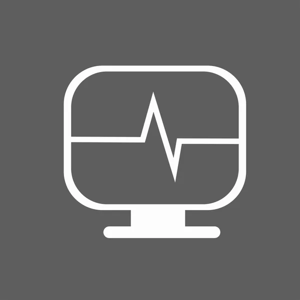 Puls auf Monitor-Symbol — Stockvektor