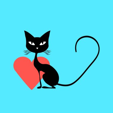 Sevgililer günü siyah kedi