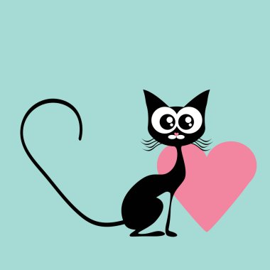 Sevgililer günü siyah kedi