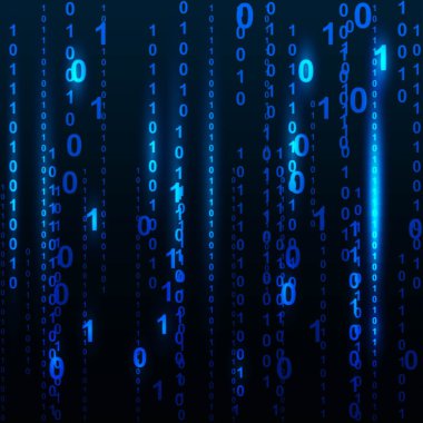 İkili kod. Dijital illüstrasyon.