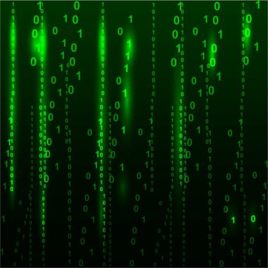 İkili kod. Dijital illüstrasyon.