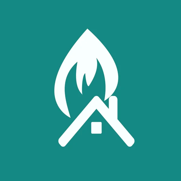 Icône web d'avertissement incendie — Image vectorielle