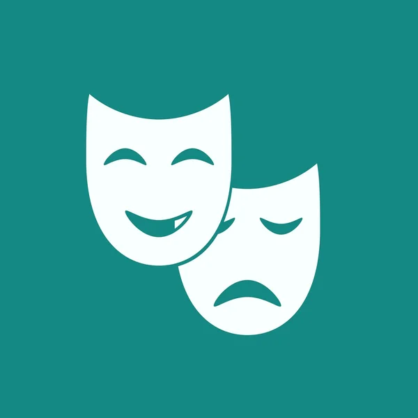 Teatro máscaras icono — Vector de stock
