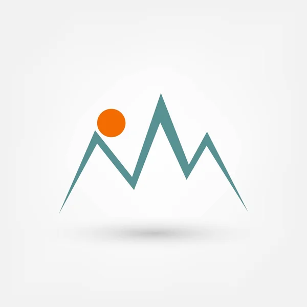 Signpost in mountains icon — Stock Vector