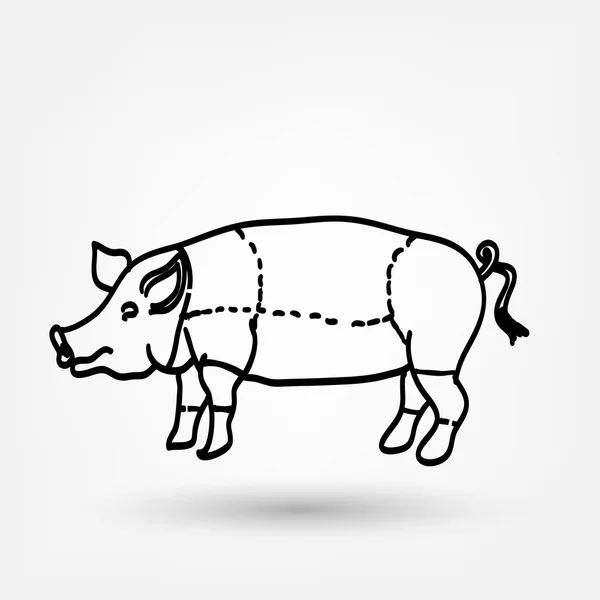 Carne de cerdo icono — Vector de stock