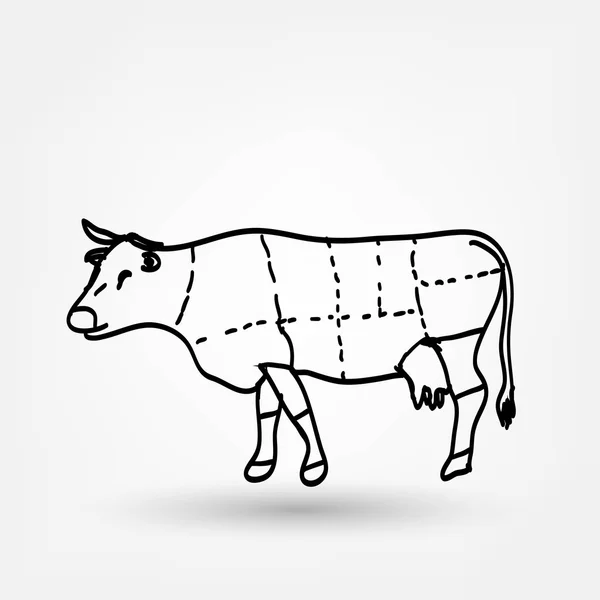 쇠고기 정육점이 게 로그인 — 스톡 벡터