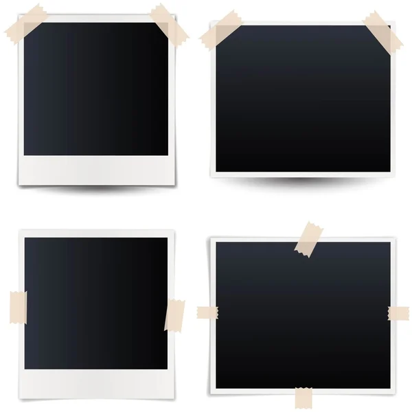 Colección de marcos de fotos en blanco — Vector de stock