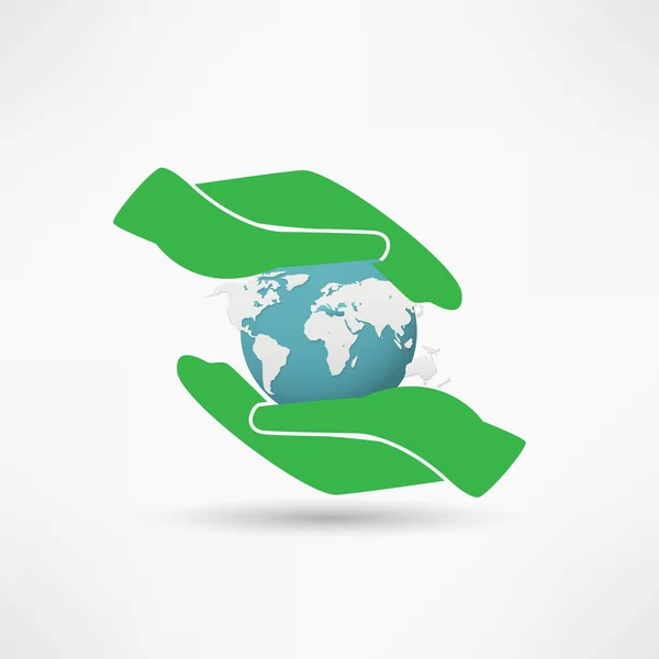 Hands holding Earth — Stock Vector