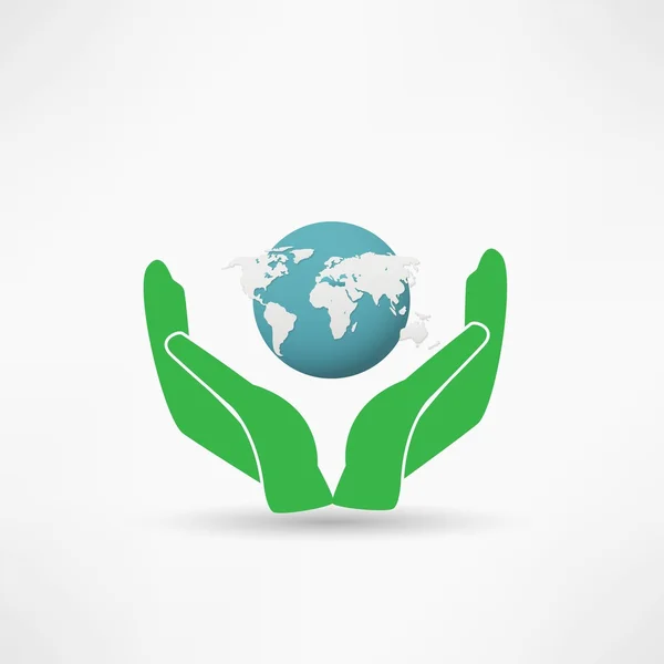 Hands holding Earth — Stock Vector