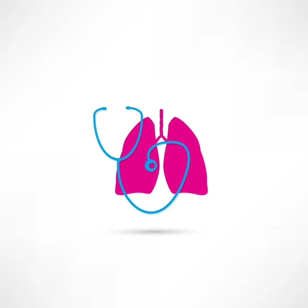 Icono de pulmones humanos — Vector de stock