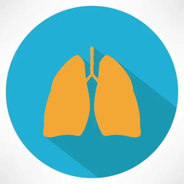 Lungs flat icon — Stock Vector