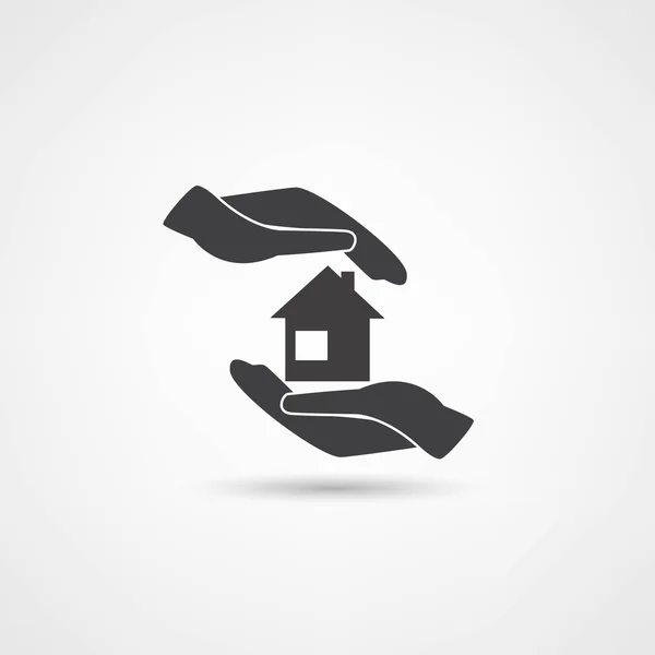 Handen en huis — Stockvector