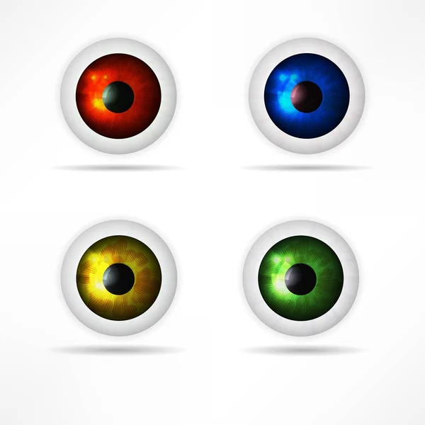 Eye, color icons set — Stock Vector