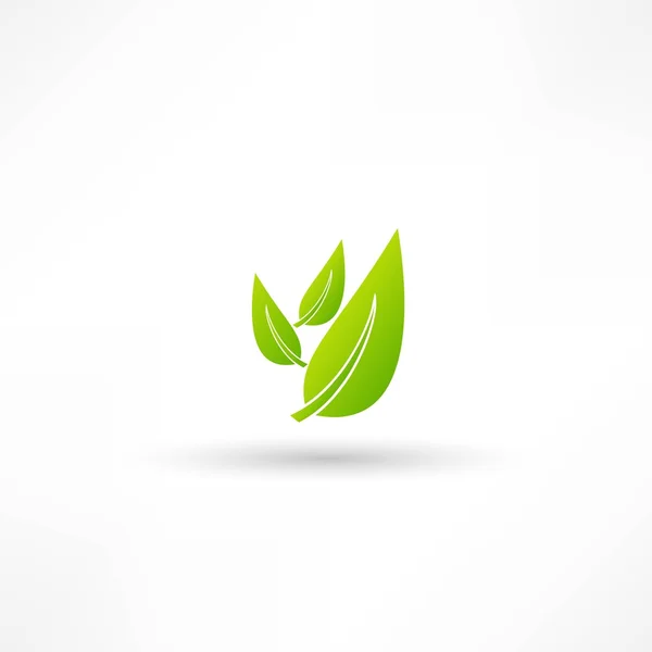 Hojas verdes, icono natural — Vector de stock