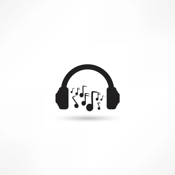 Headphones, music icon — Stock Vector