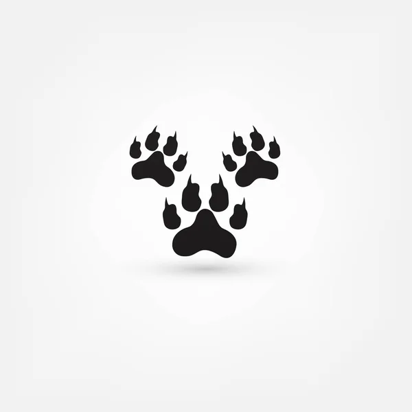 Black paws, pet icon — Stock Vector