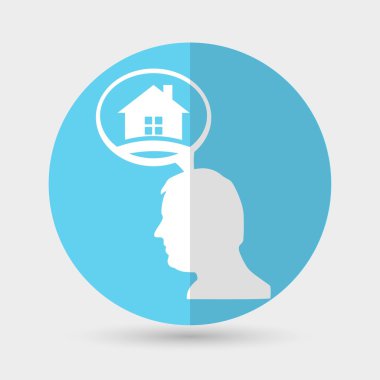 baş ve ev simgesini