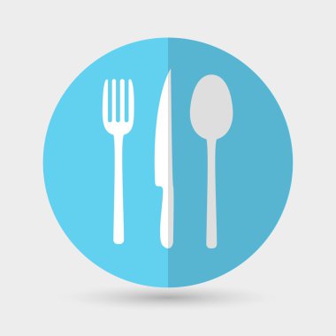 çatal bıçak takımı, yemek, simge Öğle Yemeği