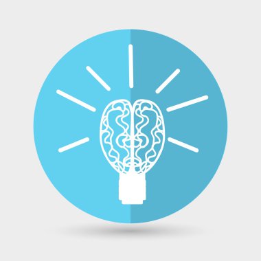 Ampul ile beyin, fikir simgesi
