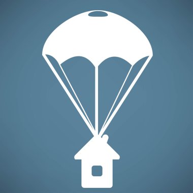 Paraşüt ile ev simgesini